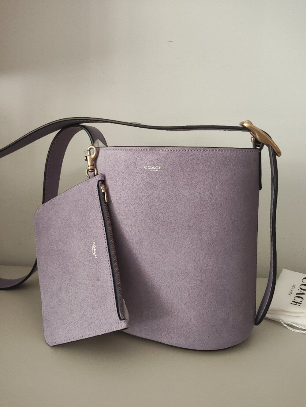 NWT Coach Bleecker Bucket 21 in Violet Mist - Picture 2 of 5